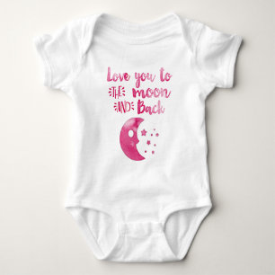 Love You to the Moon Hand Trendy Baby Girl Bodysuit