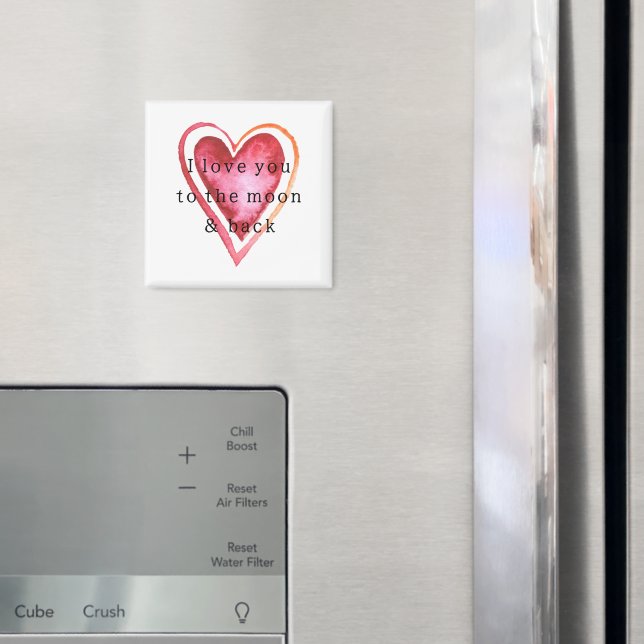 Love You To The Moon Heart Magnet (In Situ (Fridge))