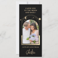 Love You To The Moon Photo Celestial Black Gold