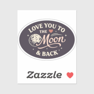 Love You to the Moon Retro Classic Valentine