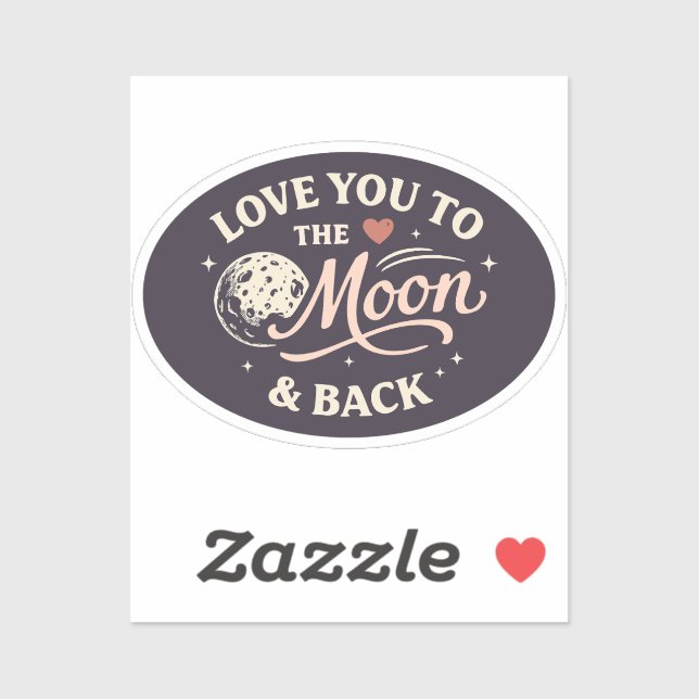 Love You to the Moon Retro Classic Valentine (Sheet)