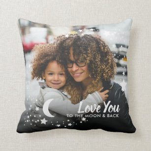 Love You to the Moon Stars Mother's Day 2 Photo Cushion