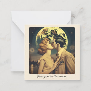 Love you to the moon, travel poster customisable card