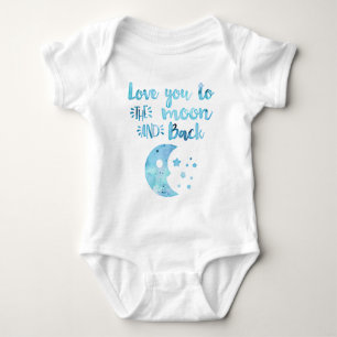 Love You to the Moon Typography Quote Trendy Baby Bodysuit