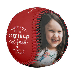 Love You To The Outfield & Back 2-Photo Dad Gift Baseball