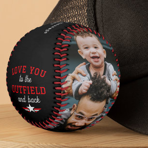 Love You To The Outfield & Back 2-Photo Dad Gift Baseball