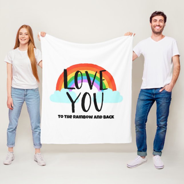 Love You to the Rainbow and Back Fleece Blanket (In Situ)