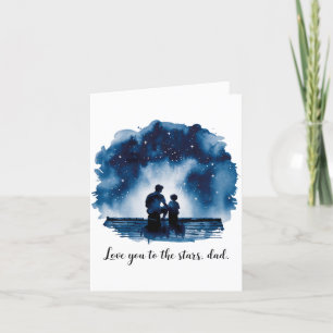 Love you to the stars, Dad-with editable poem Holiday Card