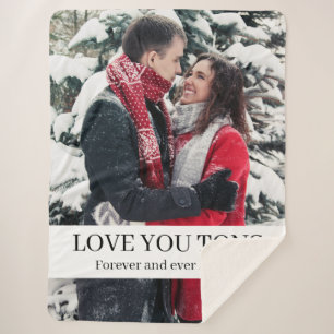 Love you tons personalised sherpa blanket