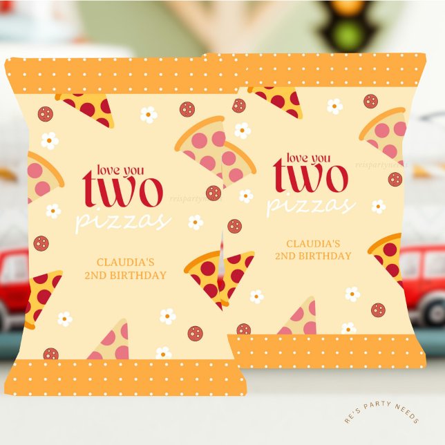 Love You Two Pizzas Favour Chip Bag Wrapper (Pizza Party Chip Bag, Pizza Birthday Loot Bag, Pizza 2nd Birthday
)