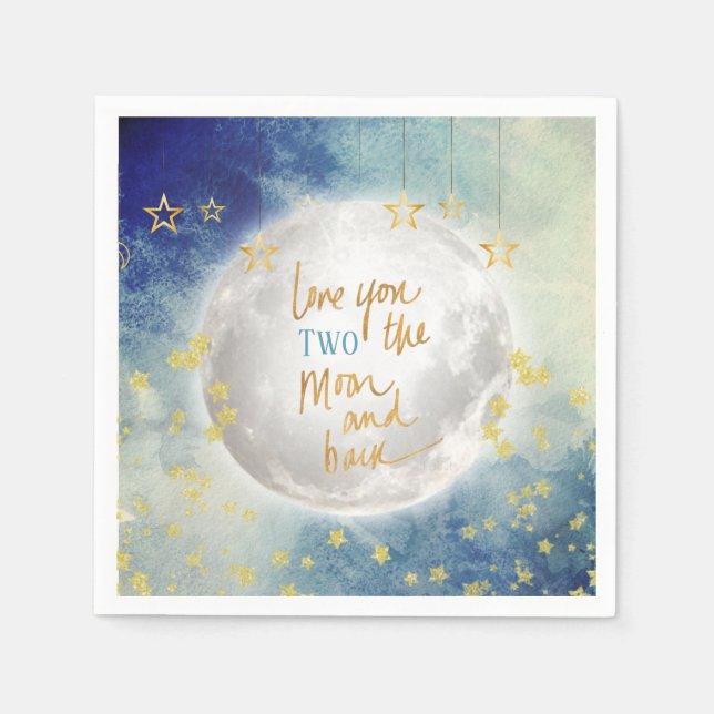 Love you TWO the Moon and Back Napkin (Front)