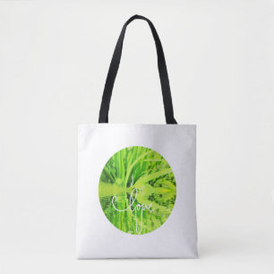 Love You U Happy Green Grass Tote Bag