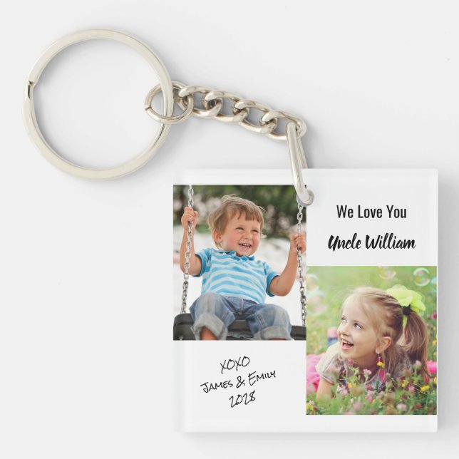 Love You Uncle Photos Key Ring (Front)