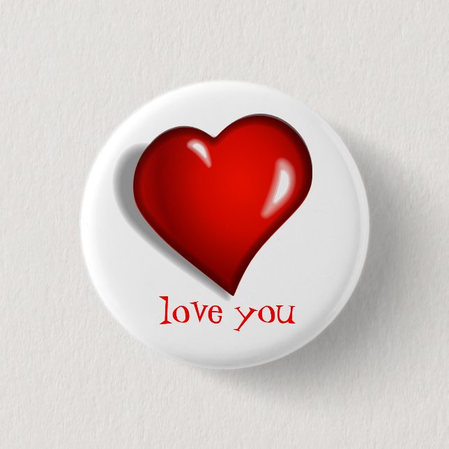 Love You Valentine Button (Front)