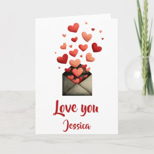 Love You Valentine Envelope Design Card