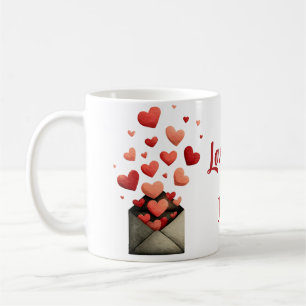 Love You Valentine Envelope Design Coffee Mug