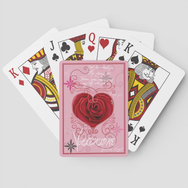 Love you Valentine ~for her~ 52 Playing Card Deck (Back)
