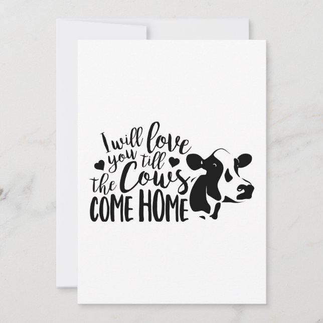 Love You Valentine's Day Card For Cow Lovers (Front)
