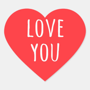 Love you Valentine's day red heart Sticker