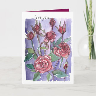 Love You Valentine's Day Thank God For You Roses Card