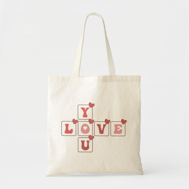 Love You Valentine's Day Tote Bag (Front)