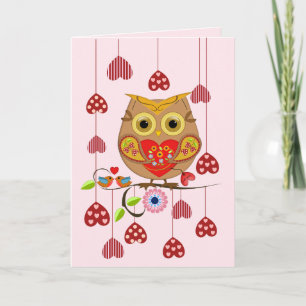 Love you Valentine's Owl Holiday Card