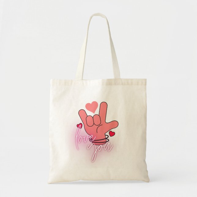 Love you.w tote bag (Front)