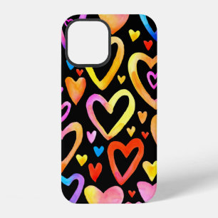 Love you. Watercolor illustration heart. Valentin iPhone 12 Case