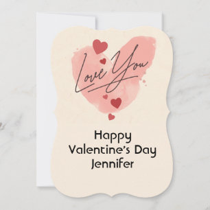 Love You Watercolor Valentine's Day Card