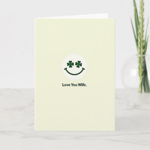Love You Wife Smiling Clover Card