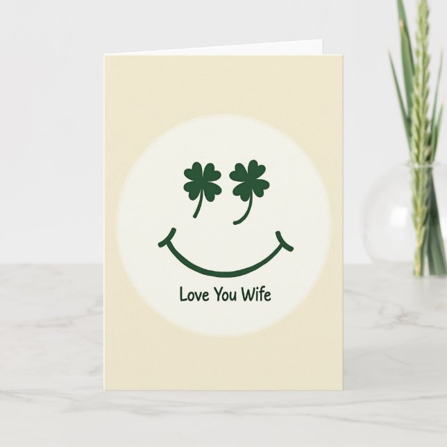 Love You Wife Smiling Face Card (Front)