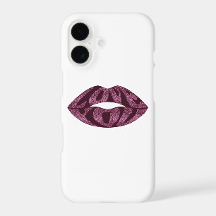 Love you with glitter letters inside lips