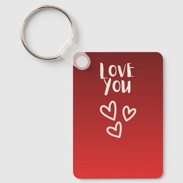 Love you with Hearts Key Ring (Front)