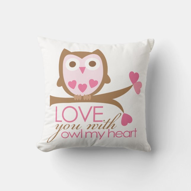 Love you with OWL my heart Cushion (Front)
