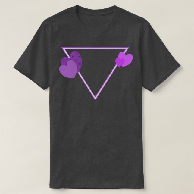 Love Your Beloved Inverted Pyramid Hearts T-Shirt (Design Front)