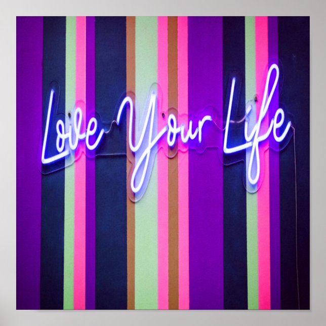Love Your Life Colourful Positive Words Poster (Front)