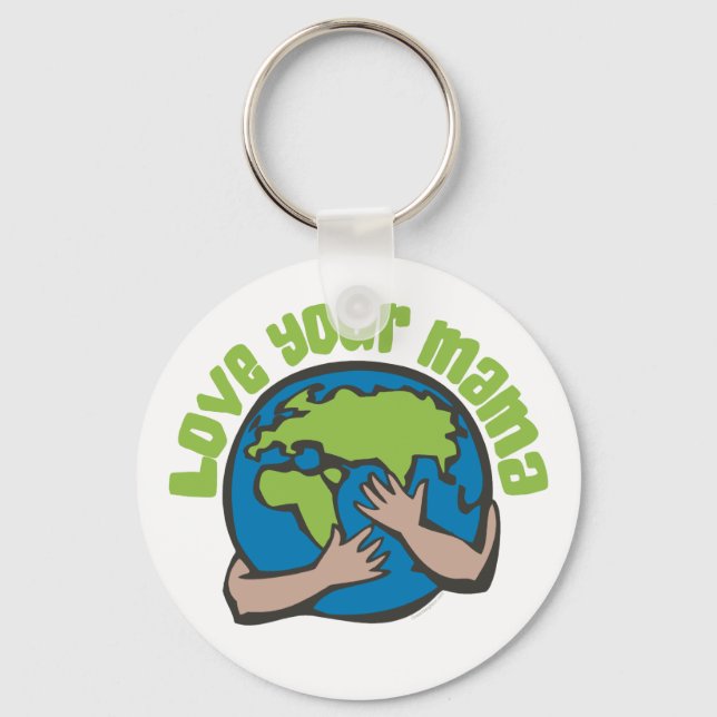 Love Your Mama Earth Climate Change Pollution Key Ring (Front)