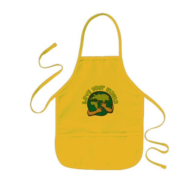 Love Your Mama Planet Earth Environment Recycle Kids Apron (Front)