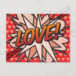 LOVE Your Message Speech Bubble Fun Retro Postcard