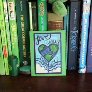 Love your mother earth day earthy heart holiday postcard
