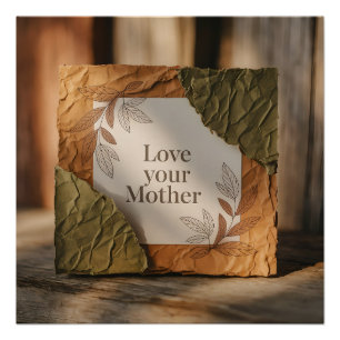 Love Your Mother Earth Eco Gift Vintage Art Poster