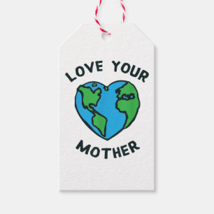 Love Your Mother Earth Heart Gift Tags
