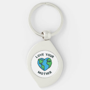 Love Your Mother Earth Heart Key Ring
