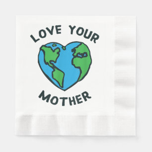 Love Your Mother Earth Heart Napkin