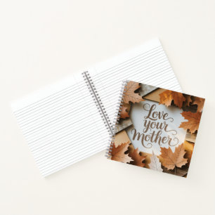 Love Your Mother Luxury Fall Leaves Premium Art Notebook