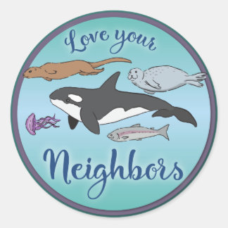 Love your neighbours! Sealife sticker