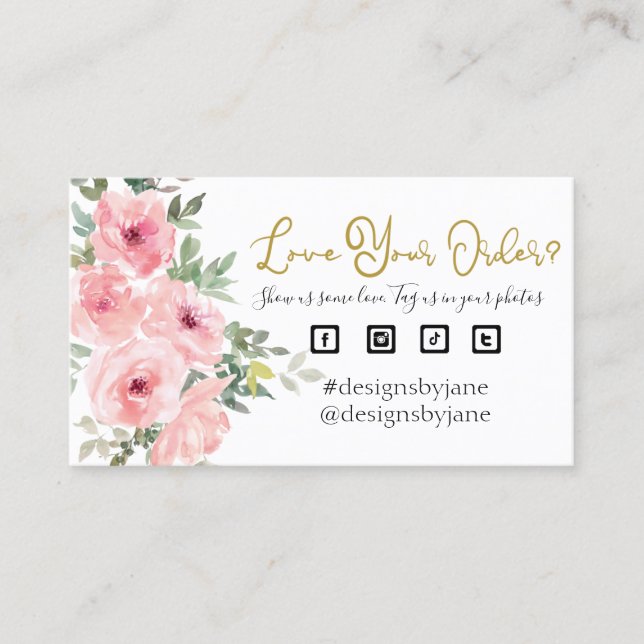 Love Your Order Small Business Order Insert Card (Front)