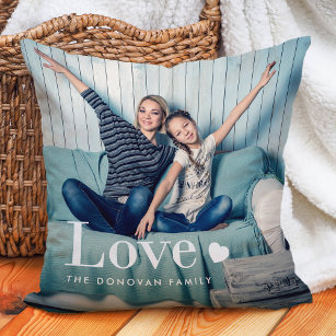 Love   Your Personal Photo and a Heart Cushion