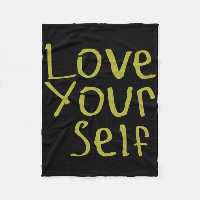 Love Your Self Sticker  Fleece Blanket (Front)
