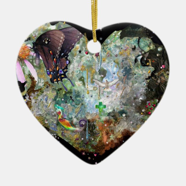 Love your world! ceramic tree decoration (Front)
